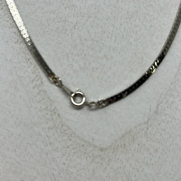 Unbranded Herringbone Silver Tone Chain Necklace - Picture 2 of 7